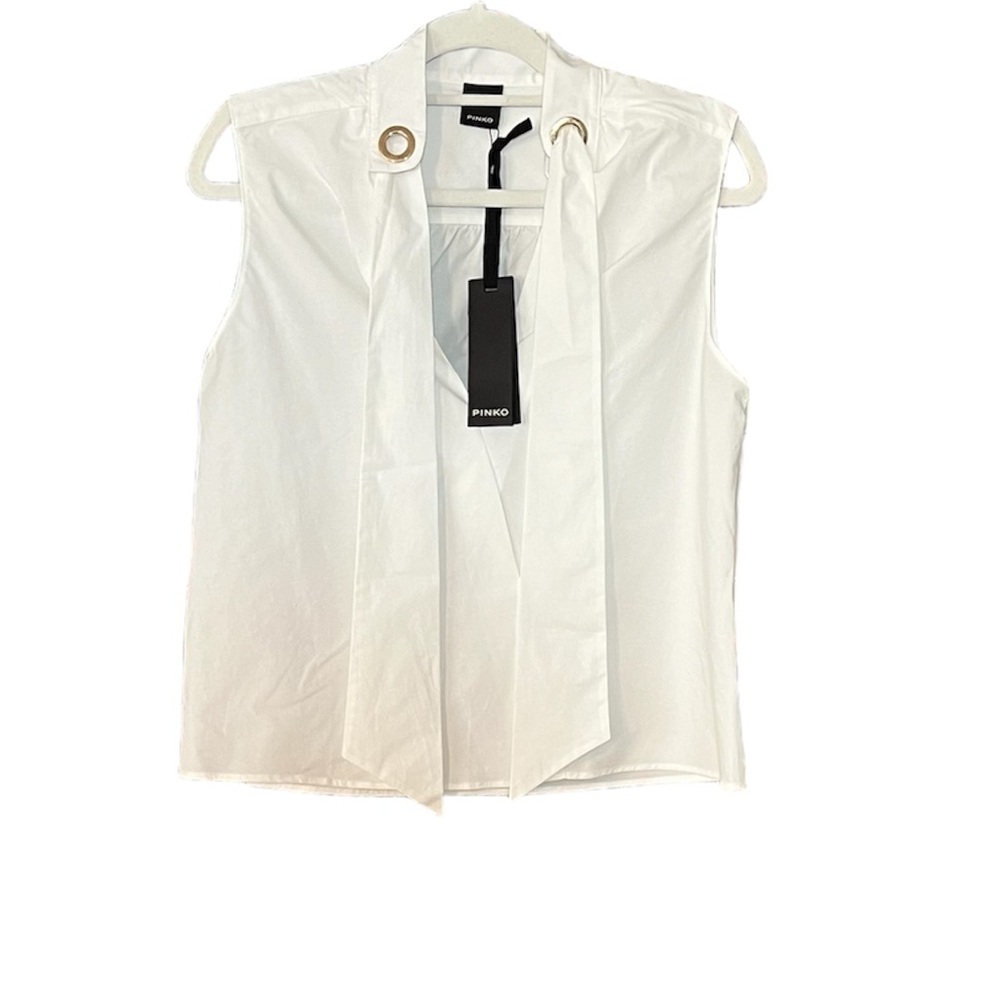 PINKO Blusa Pipeline White Blouse Size 6  Or 42